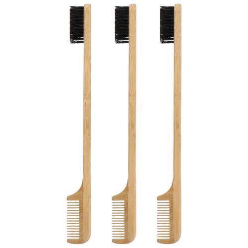 PENIKOKO Peigne à Sourcils Double Tête Bambou Brosse Multifonction pour Cils et Sourcils Outil de Maquillage Portable pour Femmes et Hommes