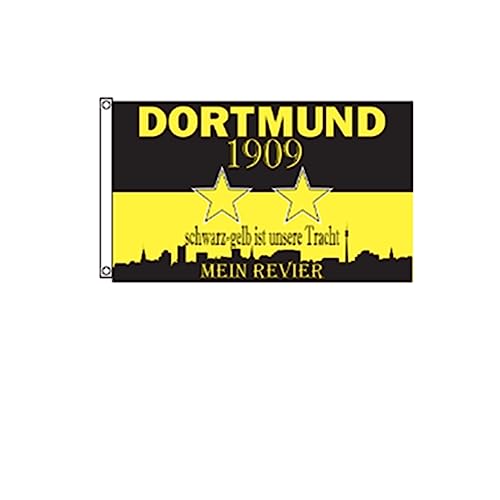 Stormflag Flagge Dortmund Mein Revier Sterne 90x150 cm Flagge Fanflagge Dortmund 1909 3x5ft Polyester 90 g/m2