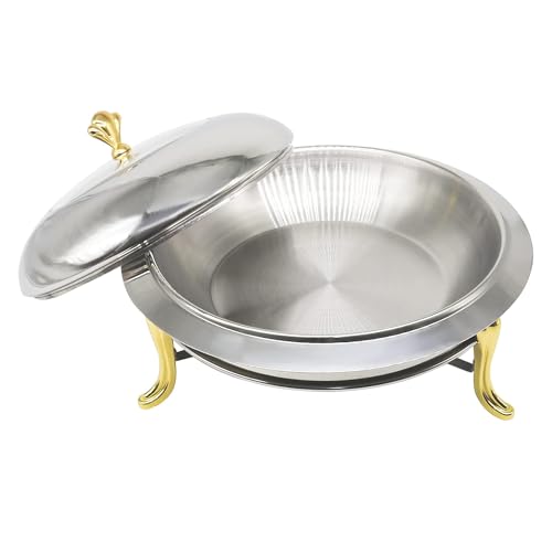 Image of Malabar Trading Company Stainless Steel Chafing Dish 24CM Food Warming Tray for Barbecue, Camping, Trips | Kitchen Dining & Bar | Food Warmer| Chafing Dishes & Warming Trays (1.5LTR)