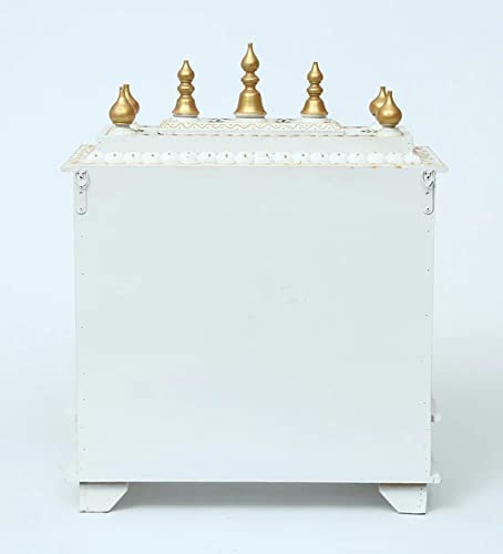 Pooja Mandir mural en bois MDF pour optimiser l'espace de prière compact - 3
