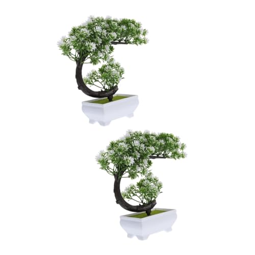 EXAOMBLE 2 Juegos Planta En Maceta Simulada Artificial Falso Bonsai Realista Fake Plants Home Decor Planta En Maceta Falsa Adorno De Simulación De Bonsái El Plastico 3 Piezas * 2