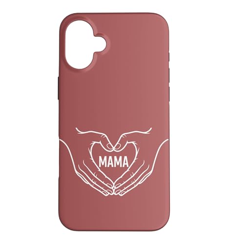 Dusty Rose - Mama Heart Hands �~�j�}���X�g���C���A�[�g �� �X�}�z�P�[�X iPhone 16 Plus �p