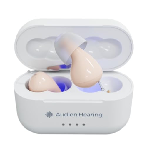 Audien Hearing ATOM PRO 2 Wireless Rechargeable OTC Hearing Aids, Premium Comfort Design and Nearly Invisible