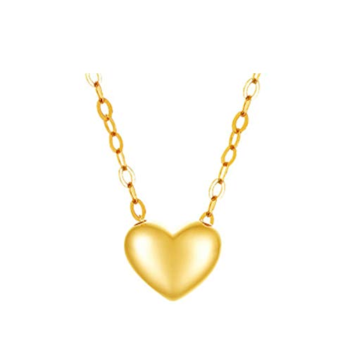 Collier en or jaune 18 carats pour femme, pendentif cœur 45,7 cm pour robe de mariée
