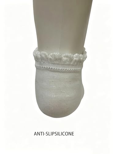 Image of No Show Socks Womens Low Cut Non Slip Ruffle Ankle Socks 6 Pairs