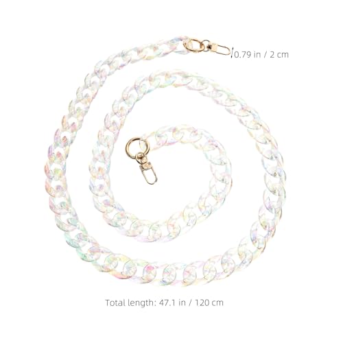 Cadena de acrílico para bolso con asa desmontable y eslabones de resina resistente, 2 piezas 3