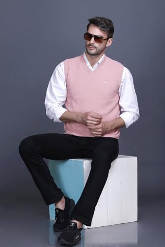 Image of V Neck Cotton Half Sweater for Man Winter Wear - Pullover Sweater for Men