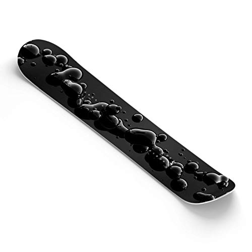 Snowboard Wrap Graphic Sticker Skin Cover - Includes Breakaway Knife - Universal Fit up to 65 inches and 14 inches Wide - Black Liquid