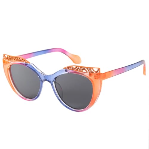 Lunettes de soleil œil de chat monture creuse protection UV400 pour femme homme