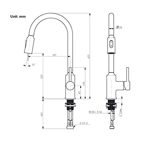Robinet de cuisine extractible pour évier moderne et cuisson facile