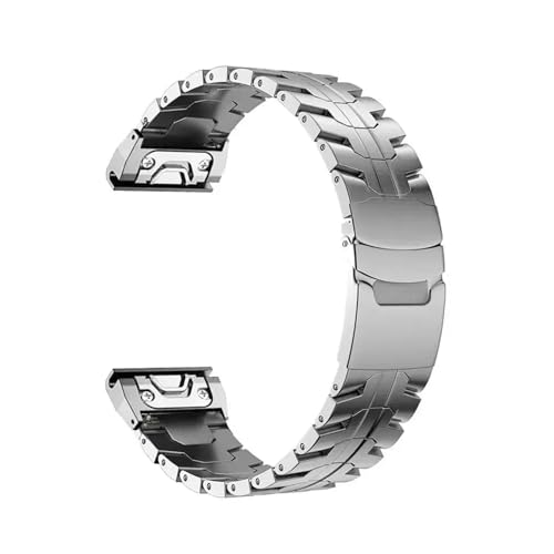 ������22 26mm�`�^������or�X�e�����X�|�x���g�ɓK������Garmin Fenix 8 51mm 7X 6X Pro Enduro 3 5 5X Plus Tactix 7(Silver,26mm,Titanium band)