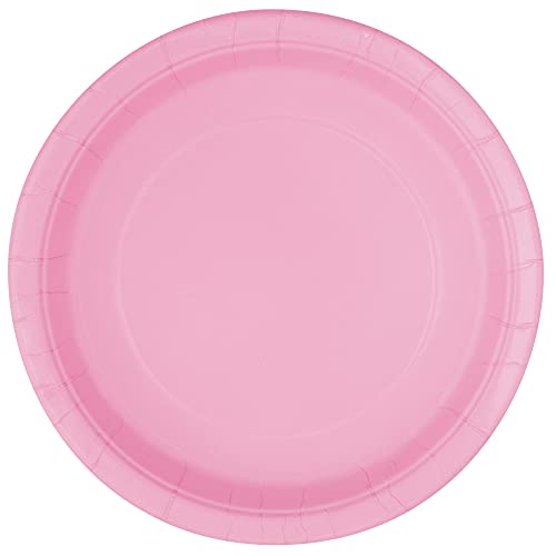Unique- Platos de Papel Ecológicos-23 cm Rosa Claro-Paquete, Color light pink, 16 unidades...
