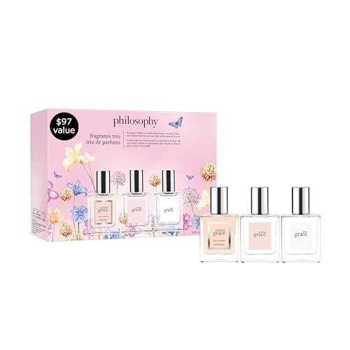 philosophy amazing grace perfume trio gift set- clean & floral women's perfume - with notes of...