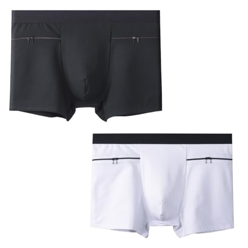 Alienjoy Herren Pocket Boxershorts Slips Unterwäsche mit geheimen versteckten Taschen für Reisen Raves Festivals Sichere Lagerung Taschendiebe Proof
