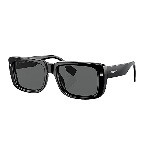 Burberry Jarvis Be 4376U 300187 Black Plastic Rectangle Sunglasses Grey Lens #TOP1