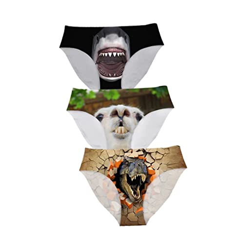 Image of Dellukee Sexy Women Underwear Briefs Breathable Hipster Panty White Alpaca Print