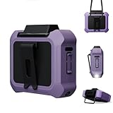 MHEOMTME Portable Waist Fan, Personal Clip on Fan Rechargeable Hands-Free Hanging Neck/Desk Fans with 3-Speed Settings & LED Light, Small Wearable Cooling Belt Shirt Fans for Camping Travel Outdoors