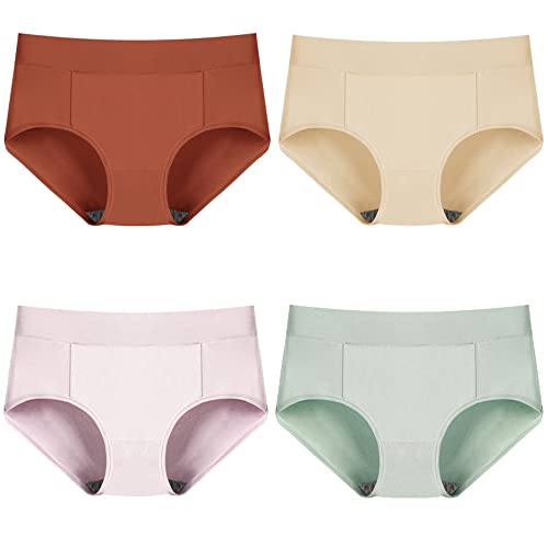 Slips respirants pour femme WENJUN lot de 4 culottes taille moyenne confortables couleur D