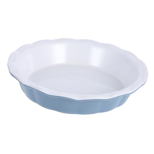 FUNOMOCYA Non-stick Ceramic Baking Dish Round Pie Plate for Quiche Tart Pot Pies Easy Clean for Camping