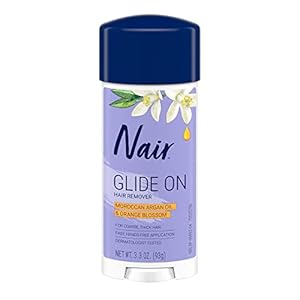 Nair Glide On Hair Removal Cream, Arm, Leg, and Bikini Hair Remover, Depilatory Cream, 3.3 Oz Stick