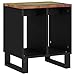 QZZCED Industrial Side Table with Storage, Solid Mango Wood Top and Black Frame for Living Room Bedroom Hallway Multicolor, 12.2 x 15.7 x 18.1 in