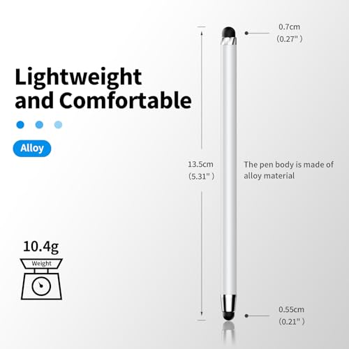 Image of Stylus Pen for Touchscreen,5 PCS Stylus,Stylus 2-in-1 High Sensitivity Precision Suitable for Touch Screens of iPhone /ipad /Android Tablet(White)