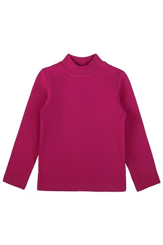 Image of Lilax Girls' Basic Long Sleeve Mock Turtleneck Cotton T-Shirt