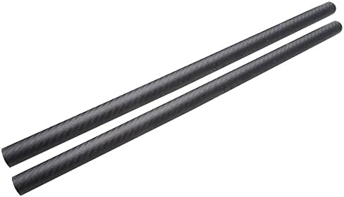 ARRIS 12mm Carbon Fiber Tube, 12mm x 10mm x 500mm Roll Wrapped 100% 3K Carbon Fibre Round Tubes for RC Plane Multicopter Twill Matte (2 PCS)