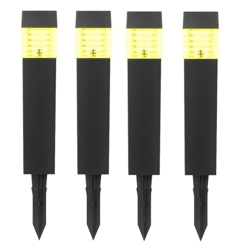 Jkjhbhged 4 PCS Solar-Powered De-Icing Light Solar Outdoor De-Icing Light Solar Ground Plug-in Light Warm Light