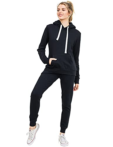 Esstive Women's Ultra Soft Fleece Active Lightweight Casual Basic Jogger Sweatpants, Black, Large #TOP4