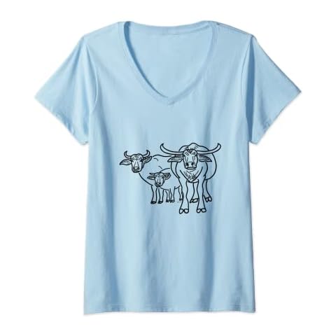 Womens Oxen Graphic from msStudio V-Neck T-Shirt Cover