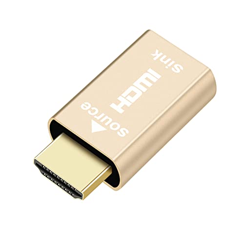 DTECH 4K HDMI EDID Emulator Passthrough Adapter Male to Female Coupler HDMI Dummy Plug for Computer Multi-Display Setup Monitor Projector Video Splitter Switch KVM Extender AV Receiver 1080P 4K@60Hz