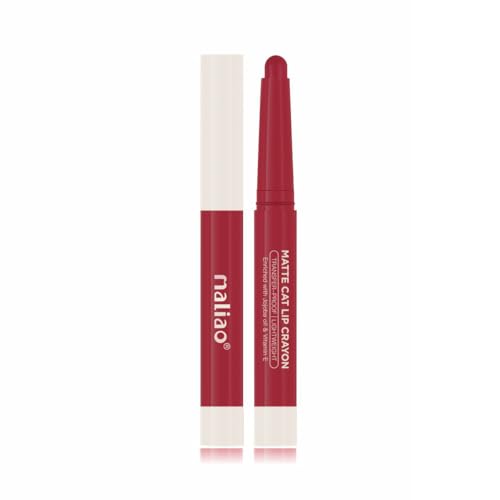 Image of Maliao Matte Cat Lip Crayon: Transfer-Proof & Lightweight (12-BRIGHT RED)