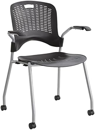 Safco Products Sassy Stack Chair, Black, 4183BL, Pack of 2