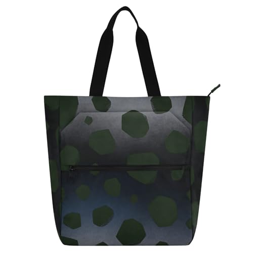 Bolsa de mano de tela con bolsillos y diseño abstracto degradado oscuro para hombro