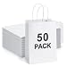 BagDream Small Paper Gift Bags 50Pcs 5.25x3.75x8 Inches Kraft Paper Bags Party Bags Shopping Bags Kraft Bags White Paper Bags with Handles Bulk