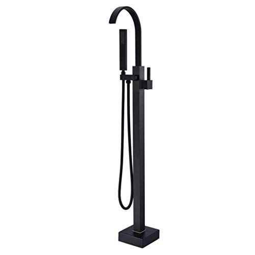 Ensemble de douche mitigeur de sol noir à poignée unique précise