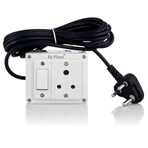 Hi-PLASST Extension Board Multi Outlet Electrical Switch Board Anchor Sockets (5A) and Anchor Switches(5A)-4yard Long Wire Power Strip (1+1)