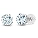 1.50 Ct Round 6mm Sky Blue Aquamarine 10K White Gold Stud Earrings