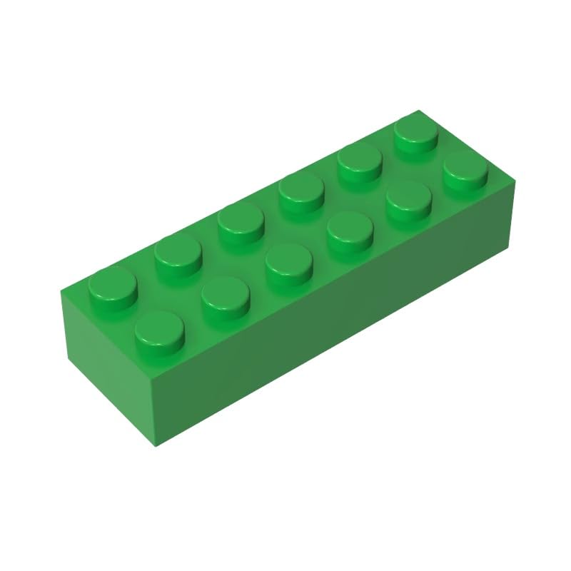XYEIUGO 44237 Basic Bricks Brick 2x6, Bright Green, 10 PCS โ image 1