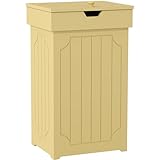 Home-Like Kitchen Trash Can Country CottageTrashcan Wood Trash Bin Country Style Garbage Can Wooden Trash Can In-Home Recycling Bins 13 Gallon Outdoor Trash Cans Recycle Bin Yellow 16''Wx13''Dx26.5''H
