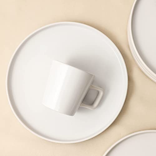 Stone Lain Celina Stoneware 32-Piece Dinnerware Set, White Glossy, Service For 8 #TOP4
