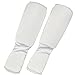 ホワイト Lサイズ：170cm～180cm 左右セット 空手 レッグサポーター ライナースポーツオリジナル 無地 格闘技 脚 脛 すね 足 レッグガード LSALI025