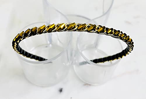 Image of Sleek Chain with Gold Drum Stone Fashion Chain Stones Hairbands for Girls & Women (Pack of 1)