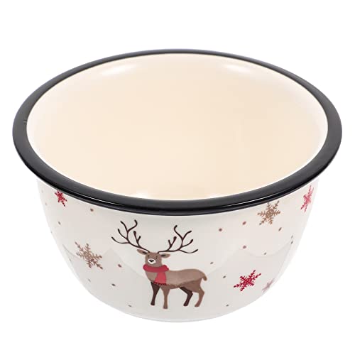 Hemoton Ceramic Christmas Bowl Xmas Serving Bowls Cereal Bowls Salad Bowls Candy Bowl Snack Serving Dish Nut Serving Bowl Mixing Bowls For Holiday New Year Party Supplies #TOP3