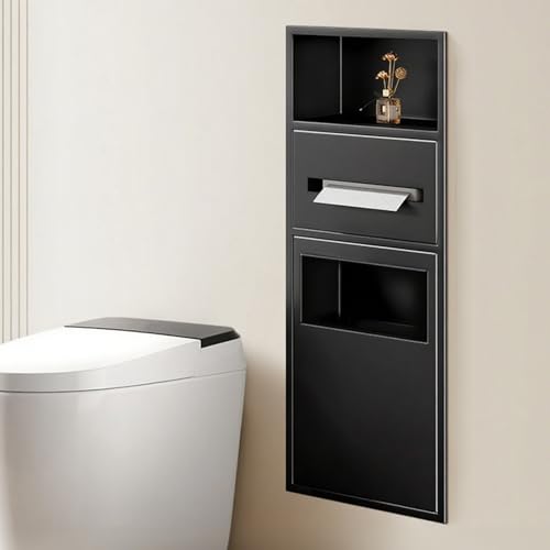 Étagère douche grande capacité encastrable et étanche avec collecteur de déchets gain de place - 2