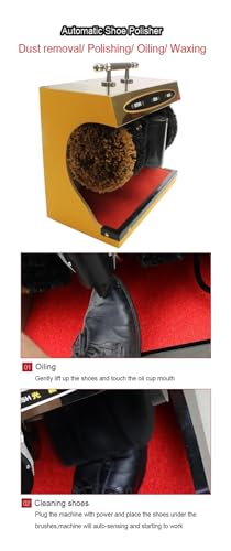 Electric Shoe Cleaner Machine, 45W Automatic Leather Polisher con Cepillo Duro, 800-1000 RPM Rotating Vela para Botas y Zapatillas, Diseño Compacto para Uso doméstico