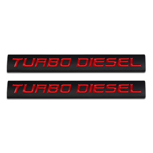 2Pcs Chrome 3D Turbo Diesel V6 V8 Engine Emblem Decal