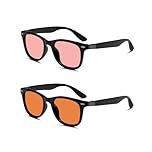 BRADDELL OPTICS FL-41 Rose & FL-60 Amber Blue Light Glasses for Migraine Light Sensitivity, Fluorescent LED Lighting & Computer Screen Glare