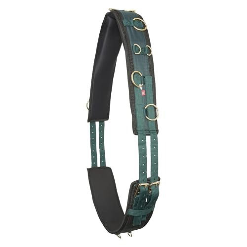 Imperial Riding Longiergurt „IRH Deluxe Extra“, ergonomische Formgebung mit Widerristfreiheit und Metallringen, Waldgrün-Waldgrün, Cob